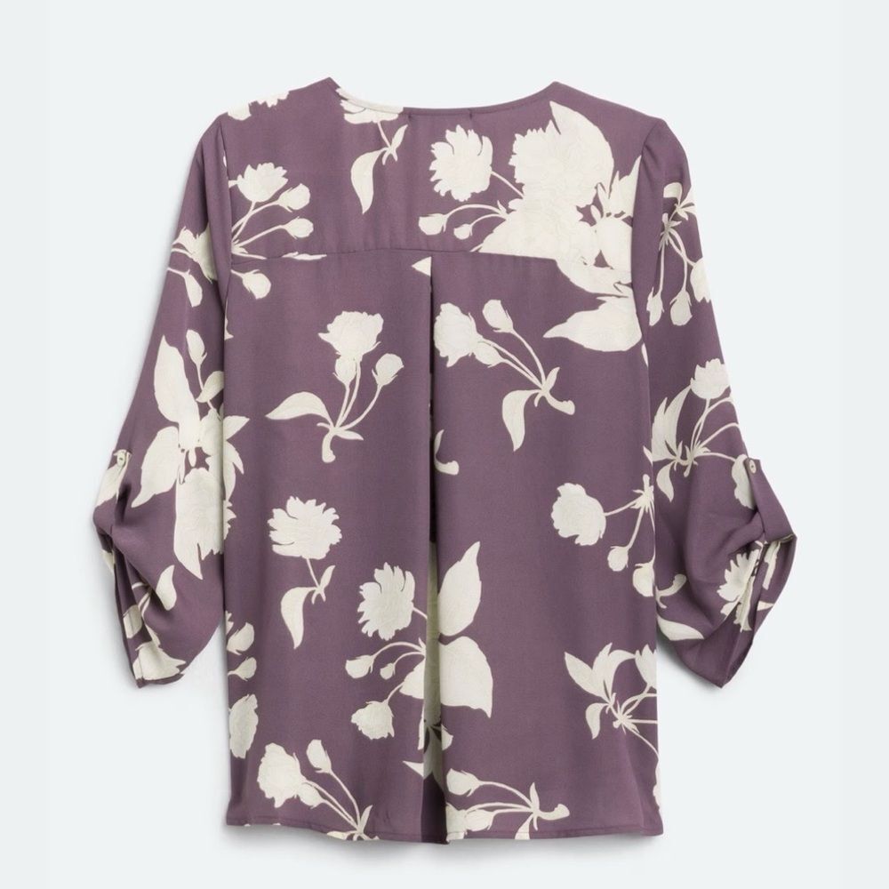 West Kei Purple Floral Women's Blouse - Picture 2 of 7